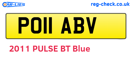 PO11ABV are the vehicle registration plates.