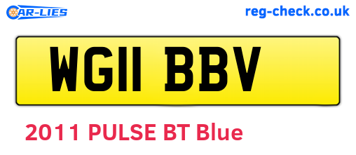 WG11BBV are the vehicle registration plates.