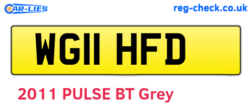 WG11HFD are the vehicle registration plates.