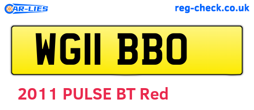 WG11BBO are the vehicle registration plates.