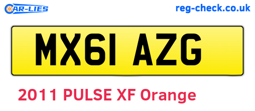 MX61AZG are the vehicle registration plates.