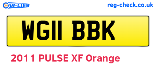 WG11BBK are the vehicle registration plates.