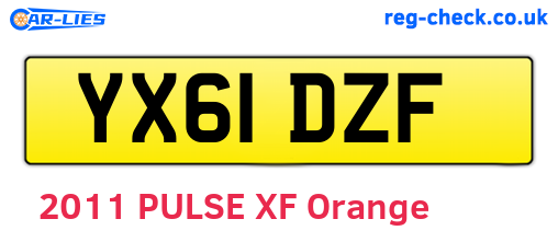 YX61DZF are the vehicle registration plates.