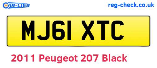 Black 2011 Peugeot 207 (MJ61XTC)