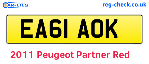 Red 2011 Peugeot Partner (EA61AOK)
