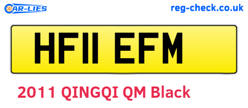 HF11EFM are the vehicle registration plates.