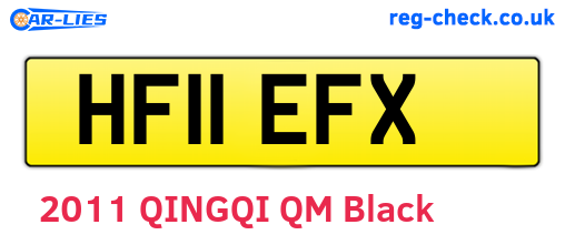 HF11EFX are the vehicle registration plates.