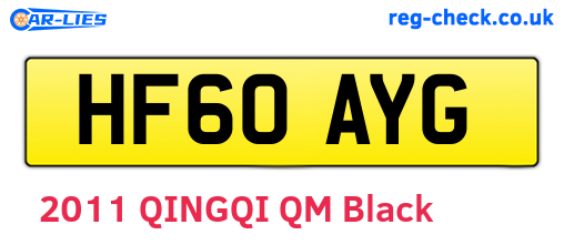 HF60AYG are the vehicle registration plates.