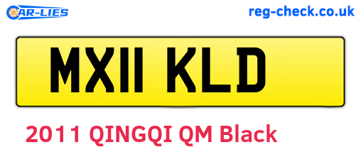 MX11KLD are the vehicle registration plates.