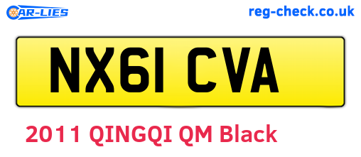 NX61CVA are the vehicle registration plates.