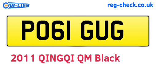 PO61GUG are the vehicle registration plates.