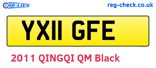 YX11GFE are the vehicle registration plates.
