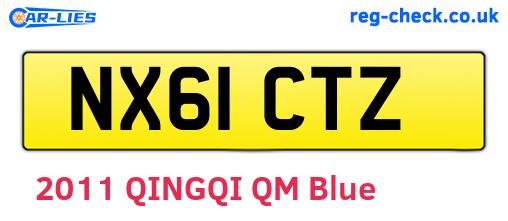 NX61CTZ are the vehicle registration plates.