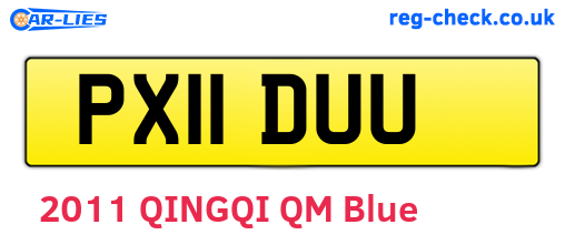 PX11DUU are the vehicle registration plates.