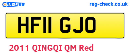 HF11GJO are the vehicle registration plates.