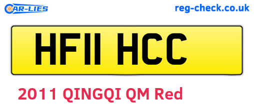 HF11HCC are the vehicle registration plates.