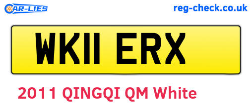 WK11ERX are the vehicle registration plates.