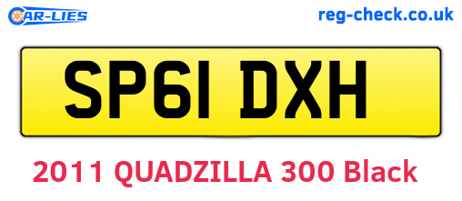 SP61DXH are the vehicle registration plates.