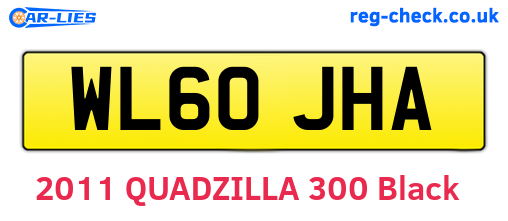 WL60JHA are the vehicle registration plates.