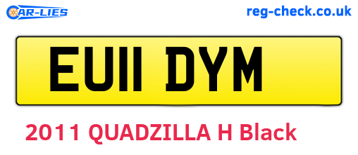 EU11DYM are the vehicle registration plates.