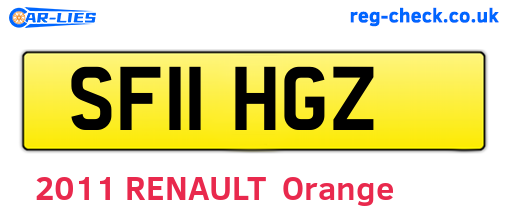 SF11HGZ are the vehicle registration plates.
