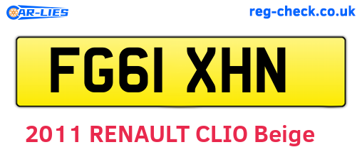 FG61XHN are the vehicle registration plates.