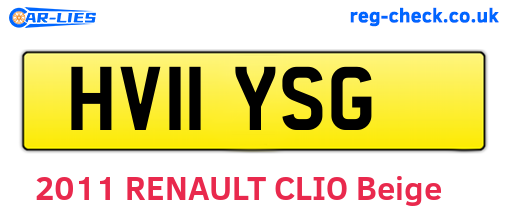 HV11YSG are the vehicle registration plates.