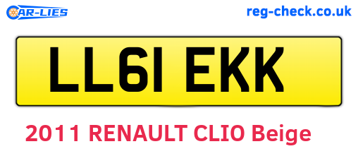 LL61EKK are the vehicle registration plates.