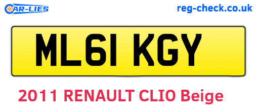 ML61KGY are the vehicle registration plates.
