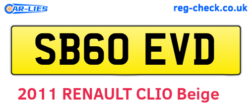 SB60EVD are the vehicle registration plates.