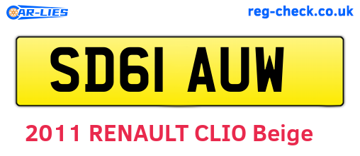 SD61AUW are the vehicle registration plates.