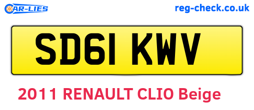 SD61KWV are the vehicle registration plates.