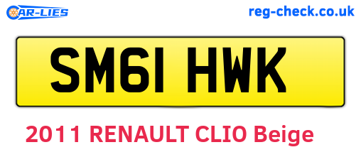 SM61HWK are the vehicle registration plates.