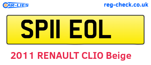 SP11EOL are the vehicle registration plates.