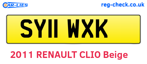 SY11WXK are the vehicle registration plates.
