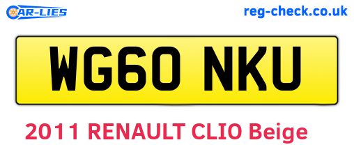 WG60NKU are the vehicle registration plates.