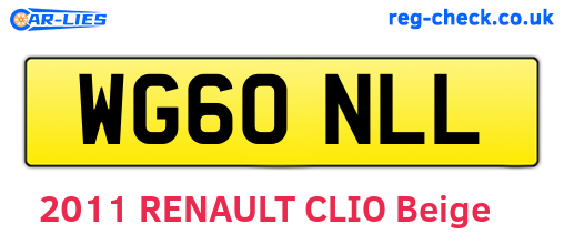 WG60NLL are the vehicle registration plates.