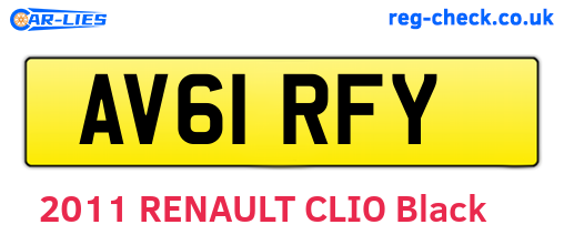 AV61RFY are the vehicle registration plates.