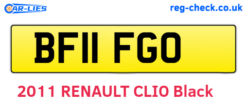 BF11FGO are the vehicle registration plates.