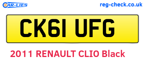 CK61UFG are the vehicle registration plates.