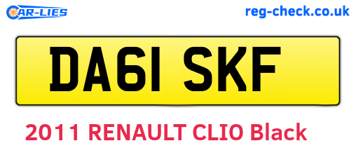 DA61SKF are the vehicle registration plates.