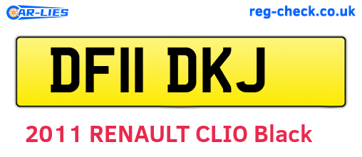DF11DKJ are the vehicle registration plates.