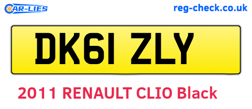 DK61ZLY are the vehicle registration plates.