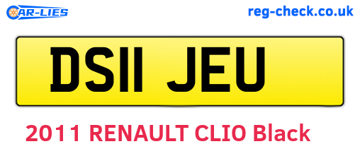 DS11JEU are the vehicle registration plates.