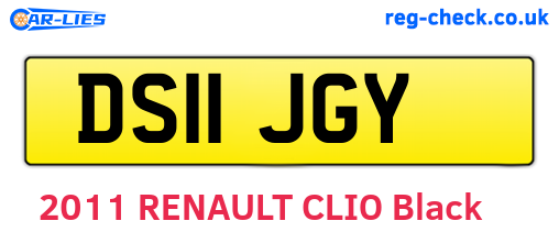 DS11JGY are the vehicle registration plates.