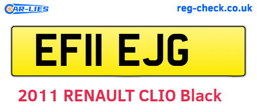 EF11EJG are the vehicle registration plates.