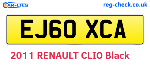 EJ60XCA are the vehicle registration plates.