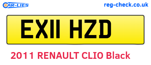 EX11HZD are the vehicle registration plates.