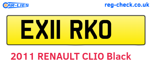 EX11RKO are the vehicle registration plates.