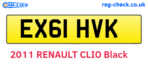 EX61HVK are the vehicle registration plates.